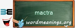WordMeaning blackboard for mactra